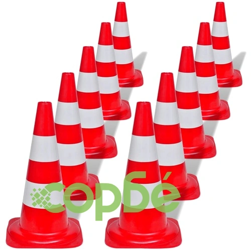 Червено-бели светлоотразителни конуси за улично движение, 50 см ➤ топ цена ➤ sorbe.bg