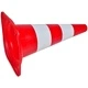 Червено-бели светлоотразителни конуси за улично движение, 50 см
