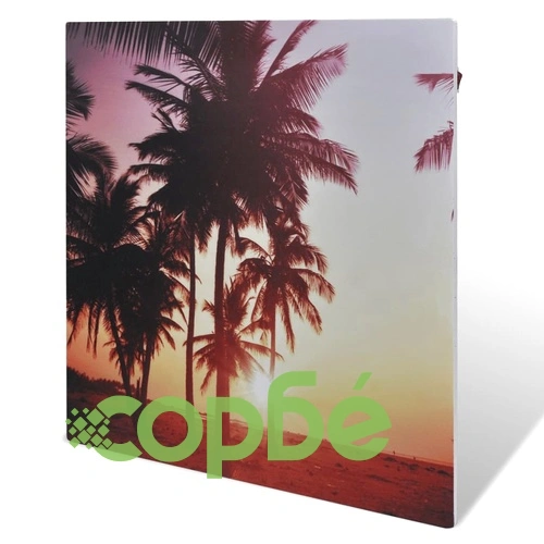 Инфрачервен отоплителен нагревател за стена, 400W, 60 х 60 см, дизайн палма ➤ топ цена ➤ sorbe.bg