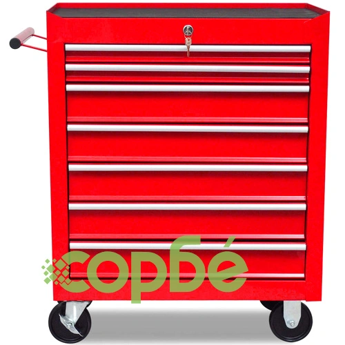 Количка за инструменти със 7 чекмеджета, червена ➤ топ цена ➤ sorbe.bg