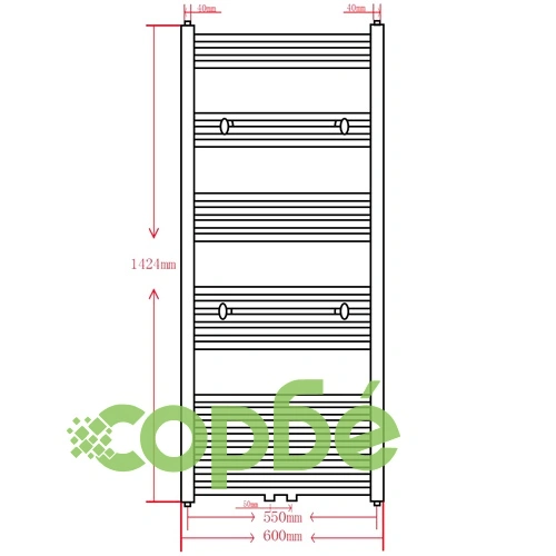 Черна лира за баня, централно отопление, права, 600x1424 мм ➤ топ цена ➤ sorbe.bg