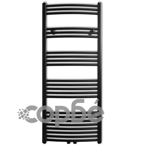 Черна лира за баня, централно отопление, извита, 600x1424 мм ➤ топ цена ➤ sorbe.bg