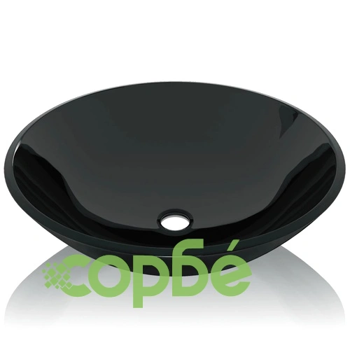 Мивка от закалено стъкло, 42 см, черна ➤ топ цена ➤ sorbe.bg