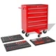 Количка за инструменти с 269 инструмента, стомана, червена