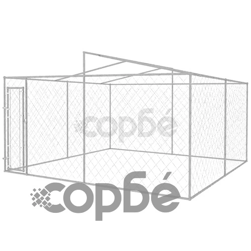 Дворна клетка за кучета с покрив, 4x4x2,4 м ➤ топ цена ➤ sorbe.bg