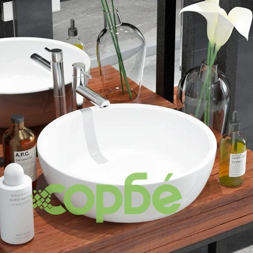 Керамична мивка, кръгла, бяла, 42x12 см ➤ топ цена ➤ sorbe.bg