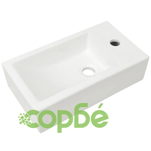 Правоъгълна мивка с отвор за смесител, бяла, 46x25,5x12 см ➤ топ цена ➤ sorbe.bg