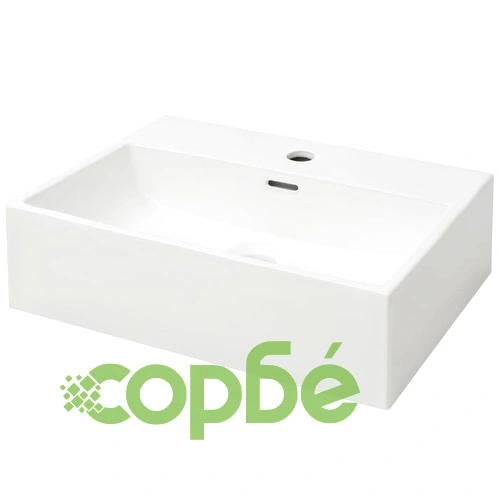 Мивка с отвор за кран, керамична, бяла, 51,5x38,5x15 см ➤ топ цена ➤ sorbe.bg