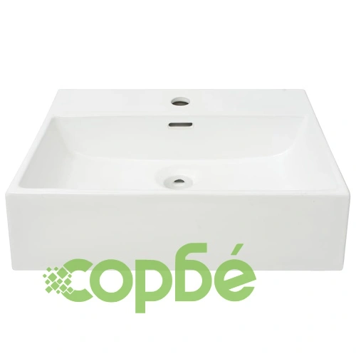 Мивка с отвор за кран, керамична, бяла, 51,5x38,5x15 см ➤ топ цена ➤ sorbe.bg