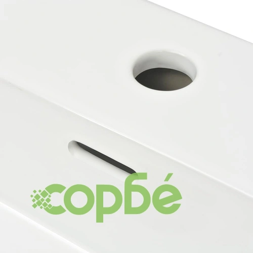 Мивка с отвор за кран, керамична, бяла, 51,5x38,5x15 см ➤ топ цена ➤ sorbe.bg