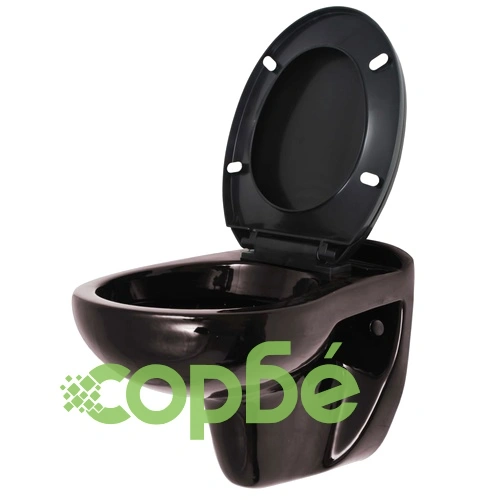 Конзолна тоалетна чиния плавно затваряне керамична тъмнокафява ➤ топ цена ➤ sorbe.bg