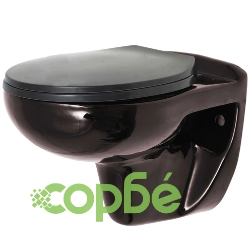 Конзолна тоалетна чиния плавно затваряне керамична тъмнокафява ➤ топ цена ➤ sorbe.bg