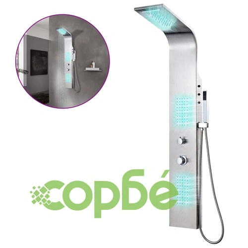 Система душ панел от неръждаема стомана, извита ➤ топ цена ➤ sorbe.bg