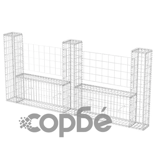 Габион кошница, U-форма, поцинкована стомана, 240x20x100 cм ➤ топ цена ➤ sorbe.bg
