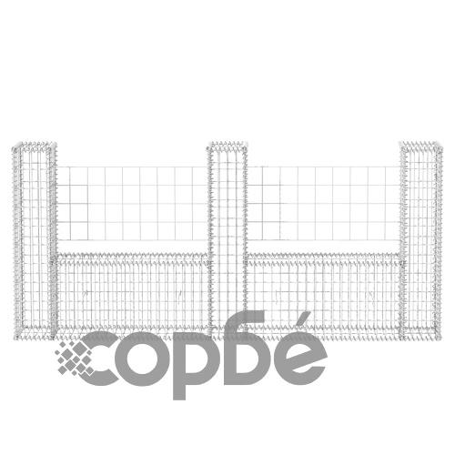 Габион кошница, U-форма, поцинкована стомана, 240x20x100 cм ➤ топ цена ➤ sorbe.bg