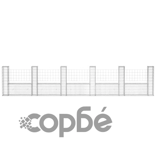 Габион кошница, U-форма, поцинкована стомана, 570x20x100 cм на топ цена от sorbe.bg Габион кошница, U-форма, поцинкована стомана, 570x20x100 cм ➤ топ цена ➤ sorbe.bg