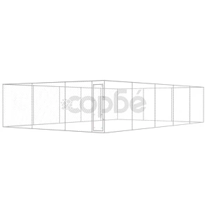 Дворна клетка за кучета, поцинкована стомана, 10x6x2 м