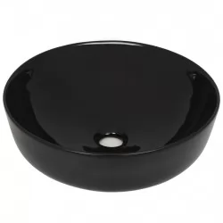 Керамична мивка кръгла черна 41,5x13,5 см