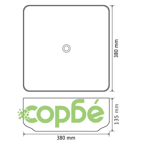 Керамична мивка, квадратна, черна, 38x38х13,5 см ➤ топ цена ➤ sorbe.bg
