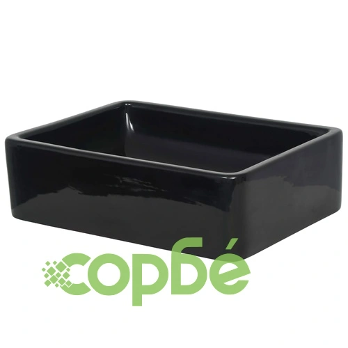 Керамична мивка, правоъгълна, черна, 41x30х12 см  ➤ топ цена ➤ sorbe.bg