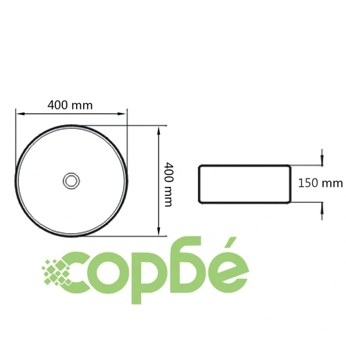 Керамична мивка, кръгла, черна, 40x15 см ➤ топ цена ➤ sorbe.bg