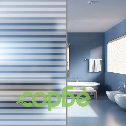 Фолио за прозорци, матирано, дизайн с ивици, 0,9x5 м, PVC ➤ топ цена ➤ sorbe.bg