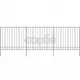Ограда палисада с остри връхчета, стомана, 600x200 см, черна