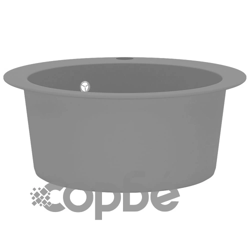 Гранитна кухненска мивка с едно корито, кръгла, сива  ➤ топ цена ➤ sorbe.bg