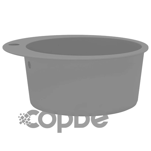 Гранитна кухненска мивка с едно корито, кръгла, сива  ➤ топ цена ➤ sorbe.bg