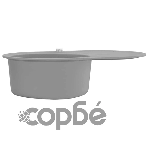 Гранитна кухненска мивка с едно корито, овална, сива ➤ топ цена ➤ sorbe.bg