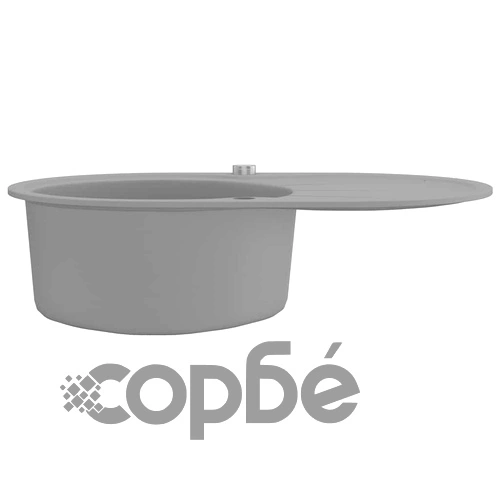 Гранитна кухненска мивка с едно корито, овална, сива ➤ топ цена ➤ sorbe.bg