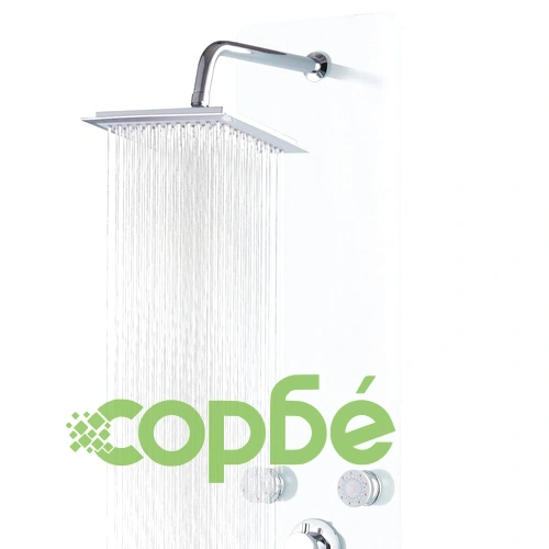 Душ панел, стъклен, 25x44,6x130 см, бял ➤ топ цена ➤ sorbe.bg