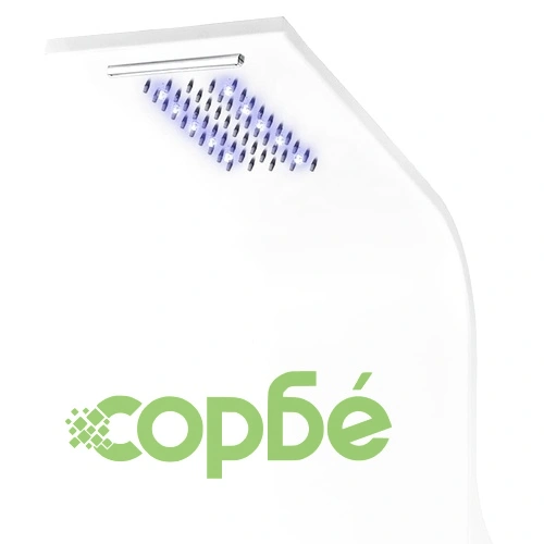 Душ панел, алуминий, 20x44x130 см, бял ➤ топ цена ➤ sorbe.bg