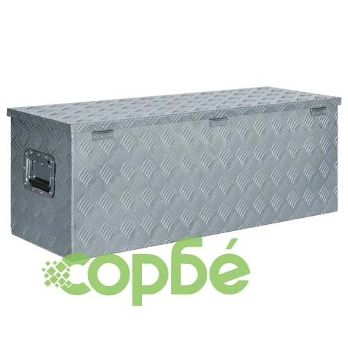 Алуминиева кутия, 110,5x38,5x40 см, сребриста ➤ топ цена ➤ sorbe.bg