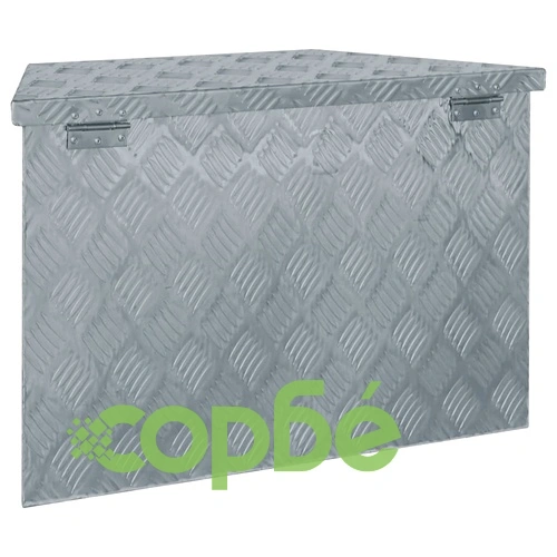 Алуминиева кутия, 70x24x42 см, трапецовидна, сребриста ➤ топ цена ➤ sorbe.bg