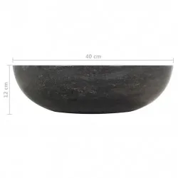 Мивка, 40x12 см, мрамор, черна