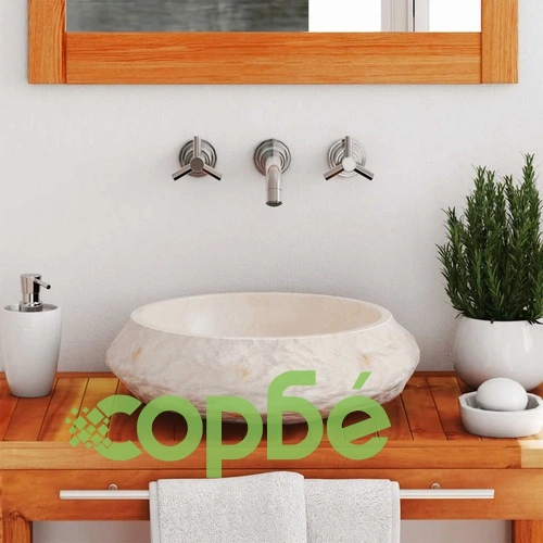 Мивка, 40x12 см, мрамор, кремава ➤ топ цена ➤ sorbe.bg