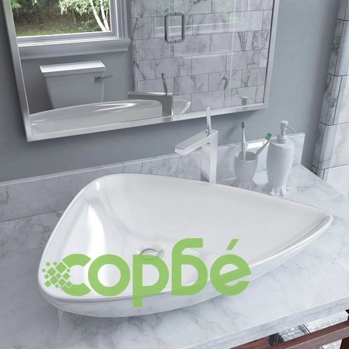 Керамична мивка, бяла, триъгълна, 645x455x115 мм ➤ топ цена ➤ sorbe.bg