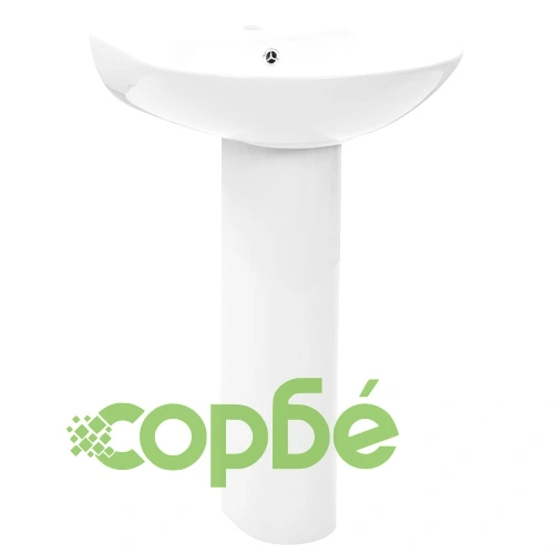 Свободностояща мивка с пиедестал керамична бяла 520x440x190 мм ➤ топ цена ➤ sorbe.bg