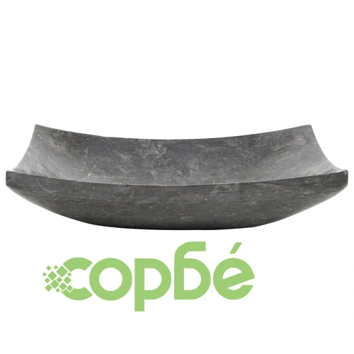 Мивка, 50x35х12 см, мрамор, черна ➤ топ цена ➤ sorbe.bg