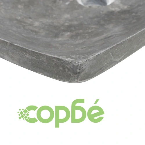 Мивка, 50x35х12 см, мрамор, черна ➤ топ цена ➤ sorbe.bg