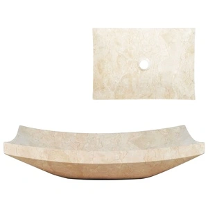 Мивка, 50x35х12 см, мрамор, кремава