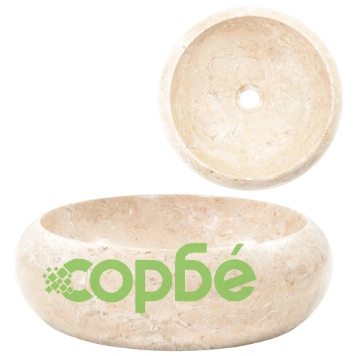 Мивка, 40x12 см, мрамор, кремава ➤ топ цена ➤ sorbe.bg