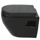 Окачена тоалетна чиния, керамична, черна