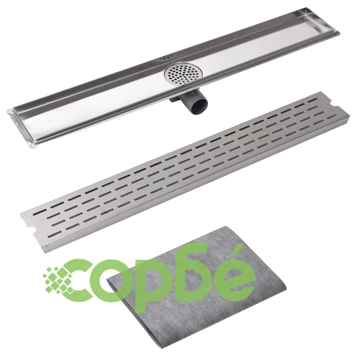 Линеен душ канал, дизайн линии, 830x140мм, неръждаема стомана ➤ топ цена ➤ sorbe.bg
