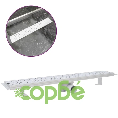 Линеен душ канал, дизайн кръгове, 730x140мм, неръждаема стомана ➤ топ цена ➤ sorbe.bg