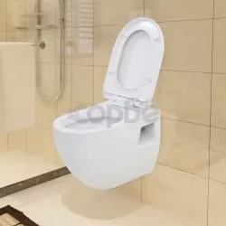 Окачена тоалетна чиния,  керамична, бяла
