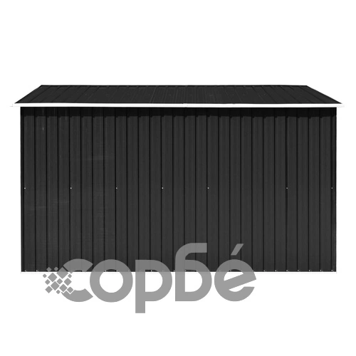 Градинска барака, 257x298x178 см, метал, антрацит ➤ топ цена ➤ sorbe.bg