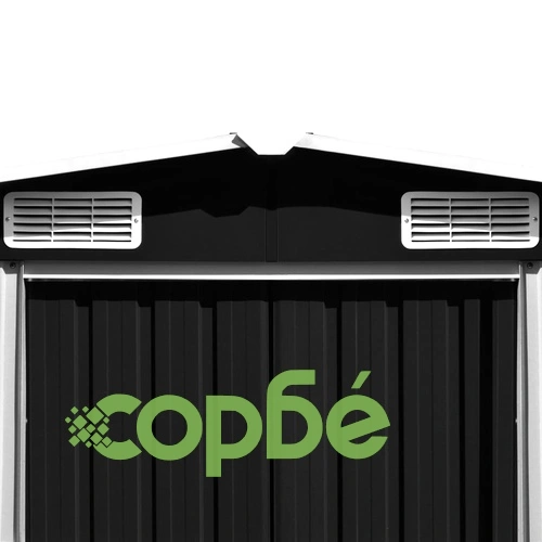 Градинска барака, 257x298x178 см, метал, антрацит ➤ топ цена ➤ sorbe.bg