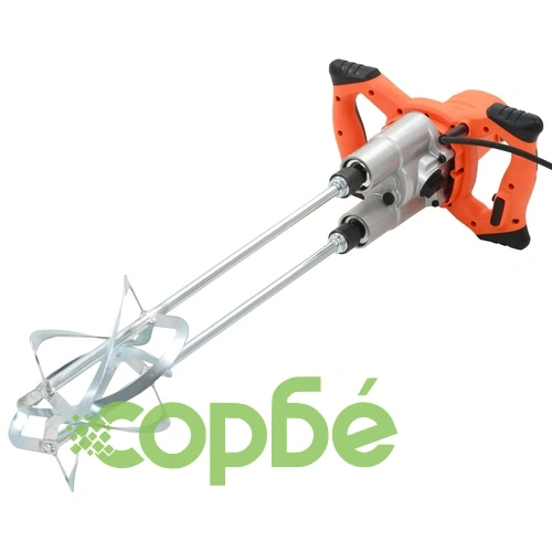 Електрически ръчен миксер за бетон 6 скорости 2 бъркалки 1600 W ➤ топ цена ➤ sorbe.bg